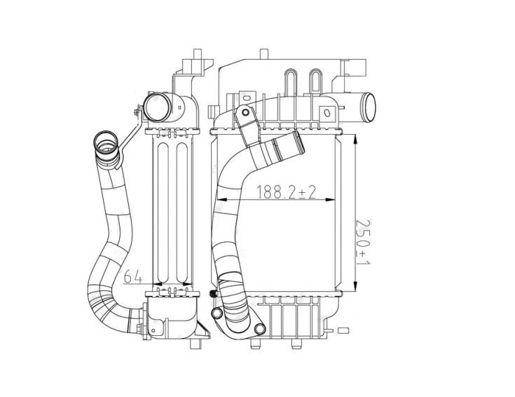 Accéder à la pièce Refroidisseur échangeur air turbo 1,4L