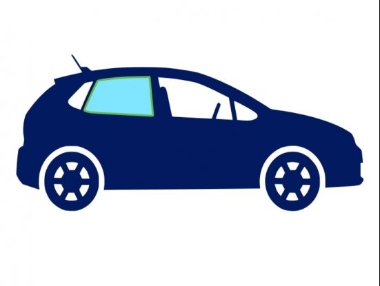 Accéder à la pièce Vitre latérale arrière droite teinté vert foncé