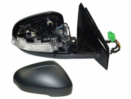 Accéder à la pièce Rétroviseur droit électrique, chauffant, à peindre, rabattable + repetiteur + feu courtoisie [grand angle] [LED] [8 fiches]