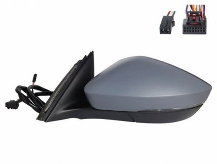 Accéder à la pièce Rétroviseur droit électrique chauffant rabattable à peindre + feu + courtoisie + electrochrome + détecteur + mémoire