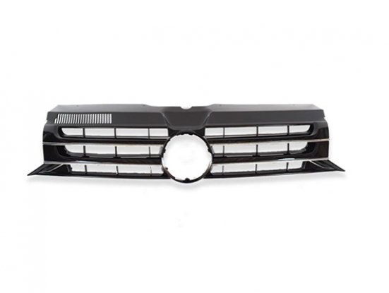 Accéder à la pièce Grille noire brillante avec moulures chromées