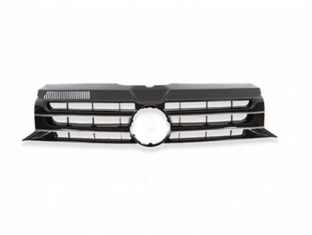 Accéder à la pièce Grille noire brillante avec moulures chromées