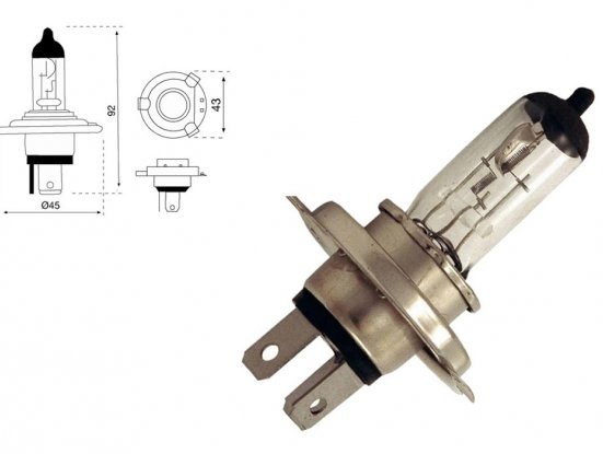 Accéder à la pièce Lampe H4 12V 60/55W (blister 1 pc.)