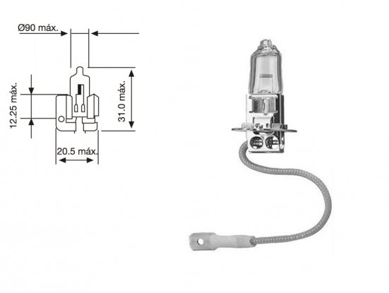 Accéder à la pièce Lampe H3 12V 55W (blister 1 pc.)