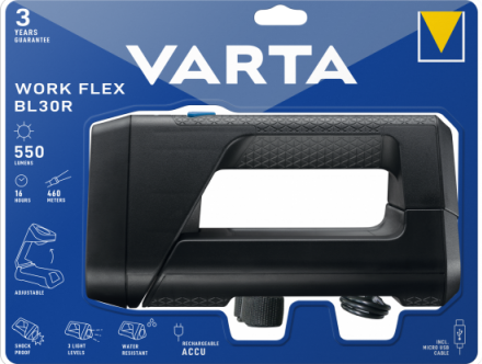 Accéder à la pièce Lampe de travail LED rechargeable Varta Work Flex 55