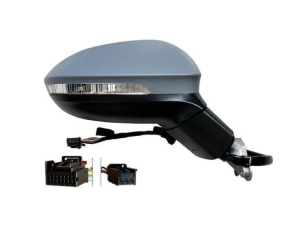 Accéder à la pièce Rétroviseur électrique droit, asphérique, chauffant, apprêté, rabattable, repetiteur, feu de courtoisie, mémoire et side (16 broches)