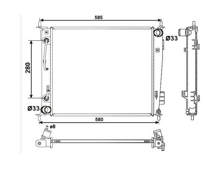 Accéder à la pièce Radiateur 1.6L CVVT, Bifuel  1,6L CRDi VGT