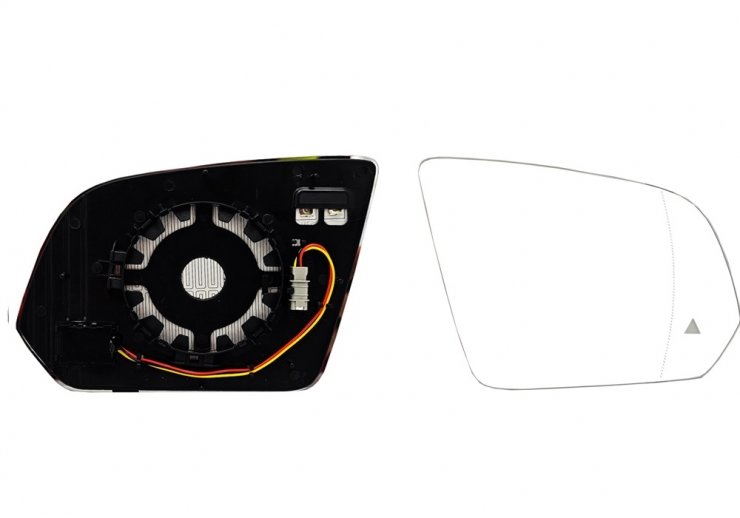 Accéder à la pièce Glace + support de rétroviseur droit, asphérique, chauffant, side (4 broches)