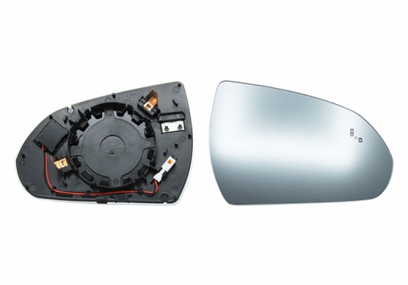 Accéder à la pièce Glace + support rétroviseur droit, convexe, chauffant, side (4 broches)