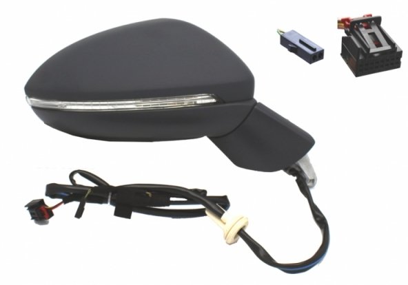 Accéder à la pièce Rétroviseur électrique, droit, convexe, chauffant, apprêté, avec feu clignotant, side (9 broches)