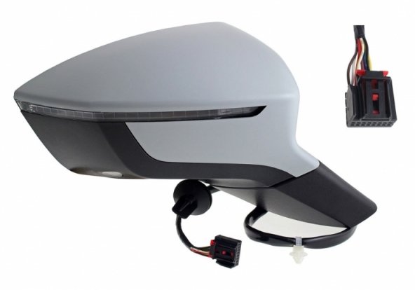Accéder à la pièce Rétroviseur électrique gauche, convexe, chauffant, apprêté, avec feu clignotant (6 broches)