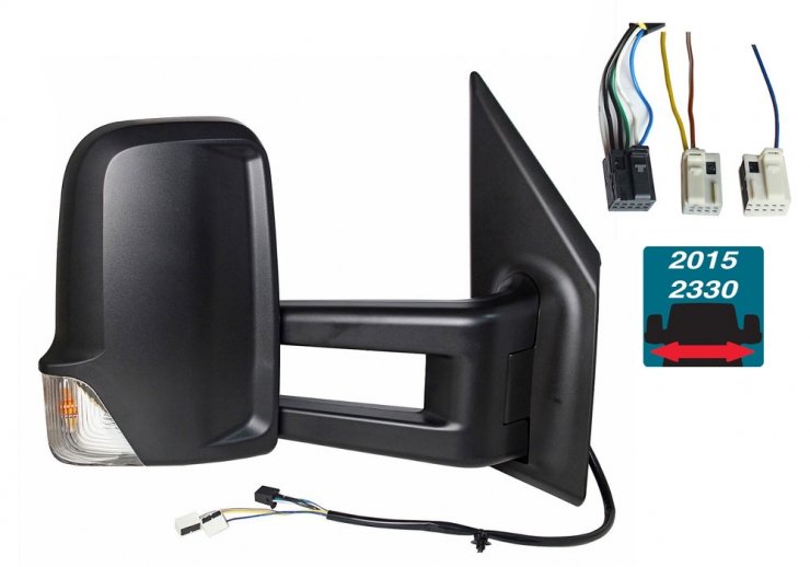 Accéder à la pièce Rétroviseur électrique droit, convexe, chauffant, avec indicateur (6 broches, 2 broches) (moyen)