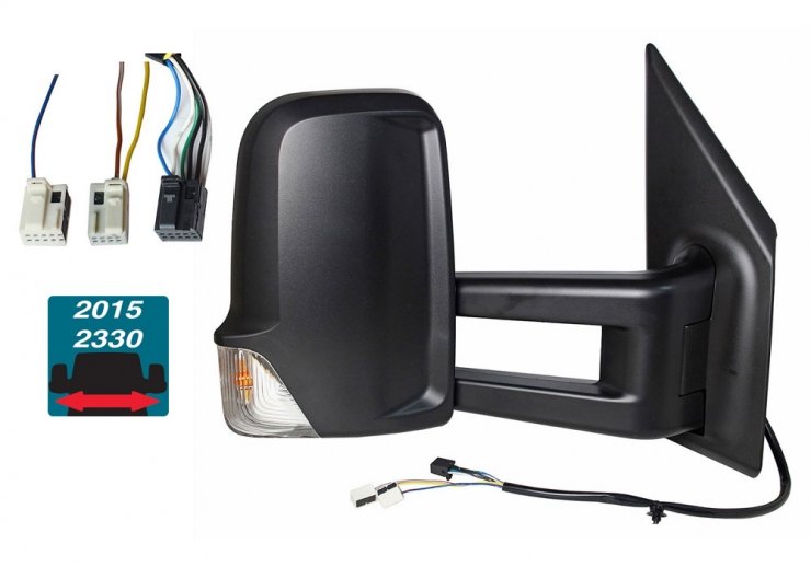 Accéder à la pièce Rétroviseur électrique, droit, convexe, chauffant, avec feu clignotant, side (6 broches, 2 broches) (long)