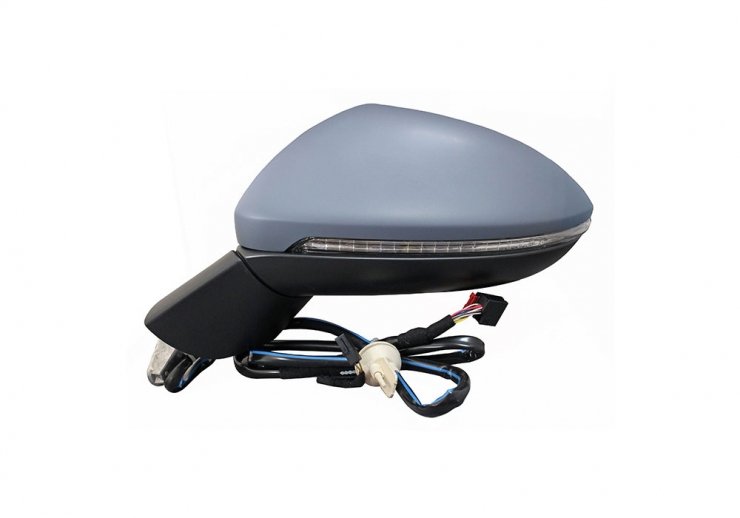 Rétroviseur électrique droit, asphérique, chauffant, apprêté, base apprêtée, rabattable, avec feu clignotant, feu courtoisie, side (11 broches) VOLKSWAGEN-GOLF pour VOLKSWAGEN GOLF  pour VOLKSWAGEN GOLF