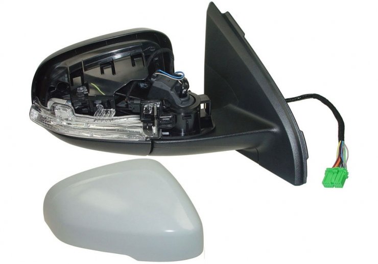 Rétroviseur électrique droit, asphérique, chauffant, apprêté, avec feu clignotant, courtoisie, mémoire, LED (11 broches) VOLVO-S60/V60  pour VOLVO S60-V60   pour VOLVO S60-V60