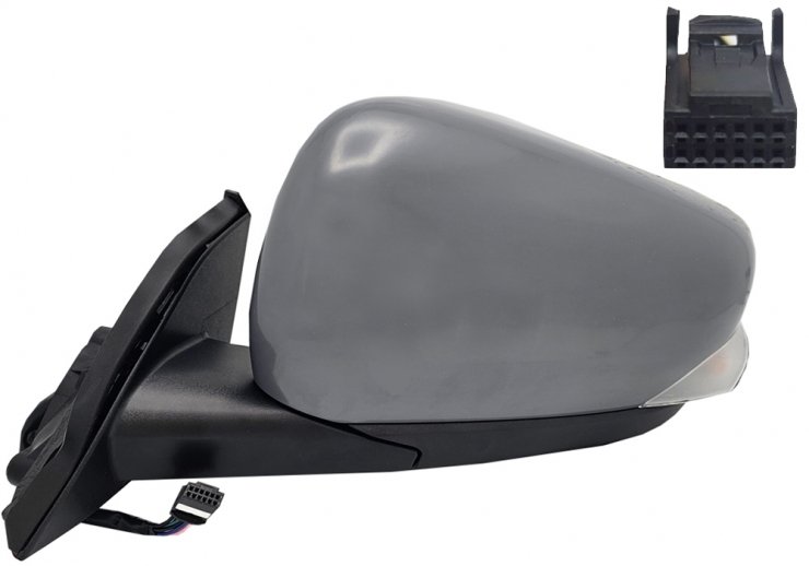 Rétroviseur électrique gauche, asphérique, chauffant, apprêté, avec feu clignotant (7 broches) MERCEDES-CITAN pour MERCEDES CITAN  pour MERCEDES CITAN