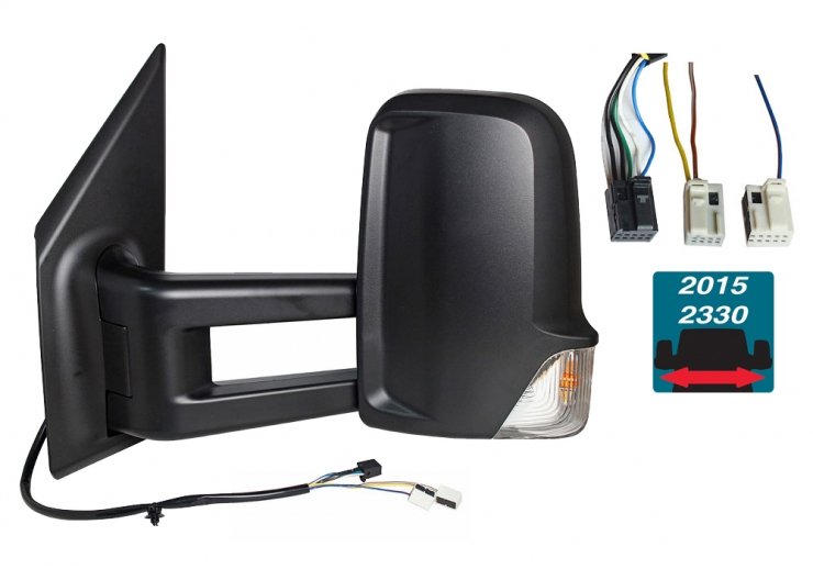 Accéder à la pièce Rétroviseur électrique gauche, convexe, chauffant, avec feu clignotant (2 broches, 6 broches) (moyen)