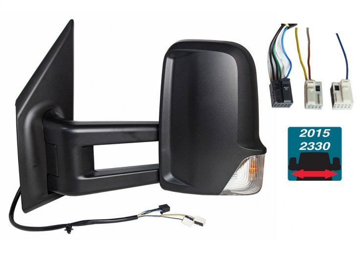 Accéder à la pièce Rétroviseur électrique gauche, convexe, chauffant, avec feu clignotant, side (6 broches, 2 broches) (long)