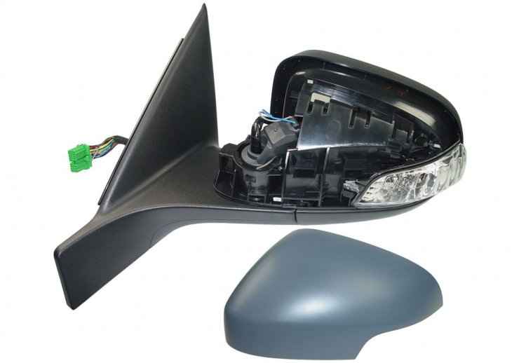Rétroviseur électrique gauche, asphérique, chauffant, apprêté, avec feu clignotant, sonde, courtoisie, ampoule, mémoire (13 broches) VOLVO-S80 pour VOLVO S80  pour VOLVO S80