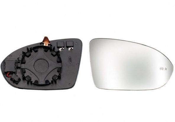 Accéder à la pièce Glace + support Rétroviseur droit convexe, chauffant, side