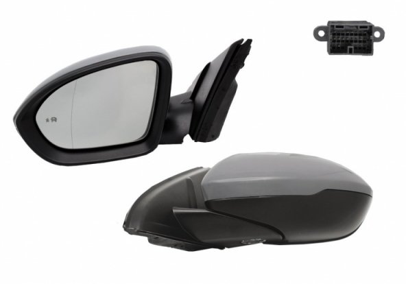 Accéder à la pièce Rétroviseur électrique gauche, asphérique, chauffant, apprêté, rabattable, courtoisie, mémoire, side (14 broches)