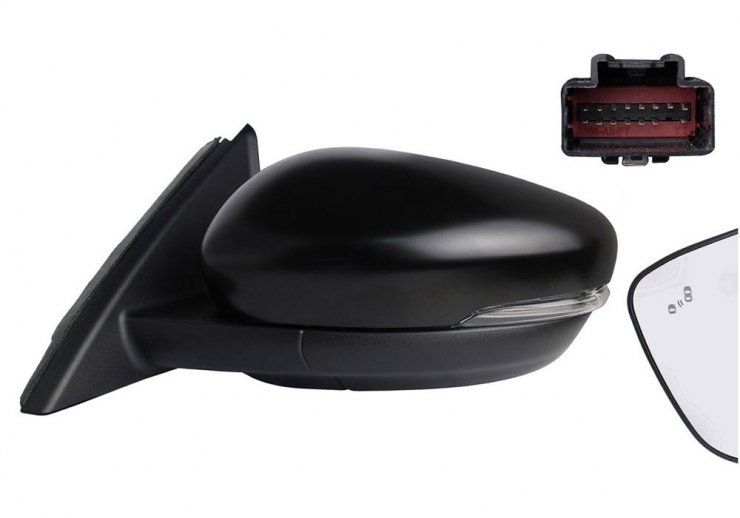 Accéder à la pièce Rétroviseur électrique gauche, convexe, chauffant, apprêté, rabattable, avec feu clignotant, courtoisie, mémoire, side (15 broches)