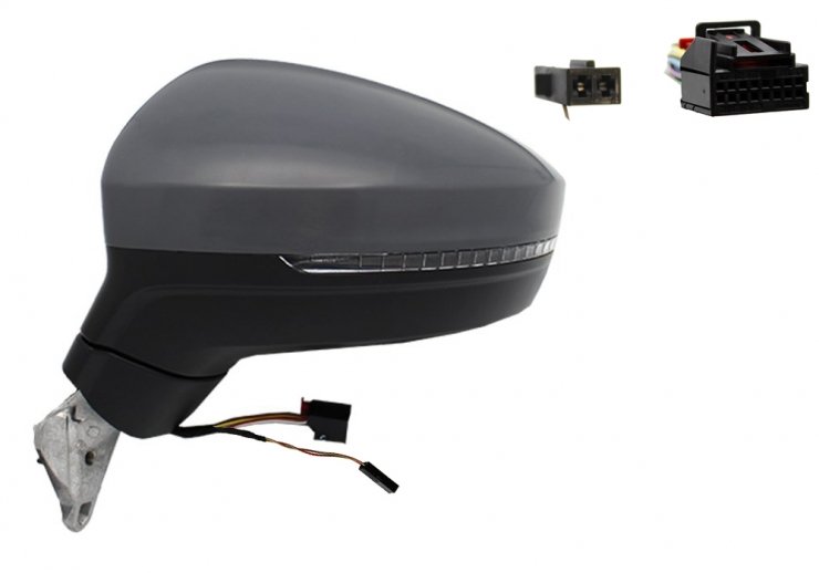Rétroviseur électrique gauche, asphérique, chauffant, apprêté, avec feu clignotant, LED, side (8 broches) VOLKSWAGEN-TIGUAN pour VOLKSWAGEN TIGUAN  pour VOLKSWAGEN TIGUAN