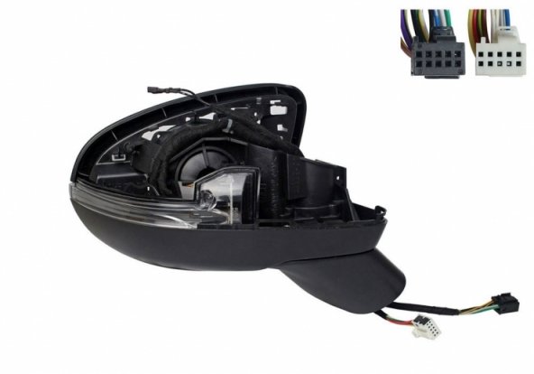 Accéder à la pièce Corp du rétroviseur électrique droit, chauffant, rabattable, avec feu clignotant, courtoisie, mémoire, LED (5 broches, 8 broches)