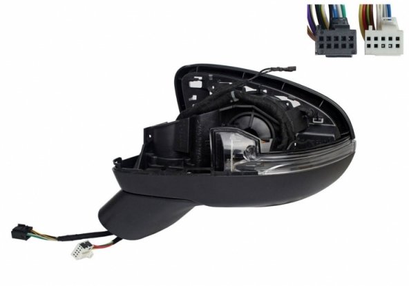 Accéder à la pièce Corp du rétroviseur électrique gauche, chauffant, rabattable, avec feu clignotant, courtoisie, mémoire, LED, side, électrochrome (5 broches, 8 broches)