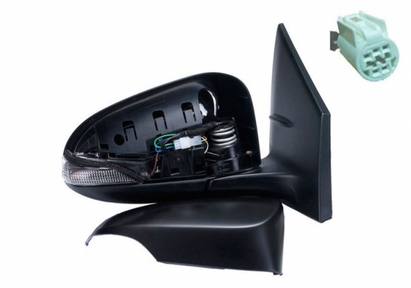 Accéder à la pièce Rétroviseur électrique droit, convexe, apprêté, avec feu clignotant (5 broches)