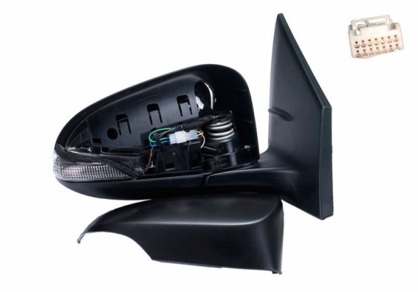 Accéder à la pièce Rétroviseur électrique droit, convexe, chauffant, apprêté, avec feu clignotant (7 broches)
