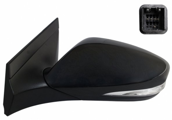 Accéder à la pièce Rétroviseur électrique gauche, convexe, chauffant, apprêté, avec feu clignotant (6 broches)