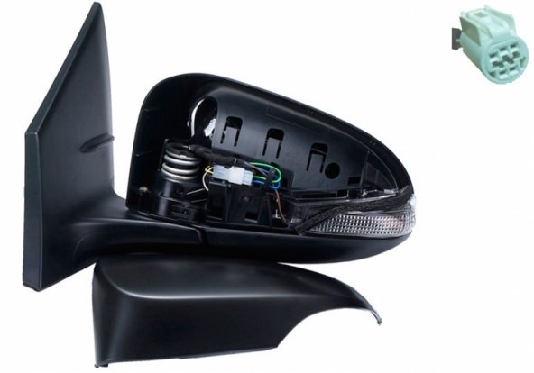 Accéder à la pièce Rétroviseur électrique gauche, convexe, apprêté, avec feu clignotant (5 broches)