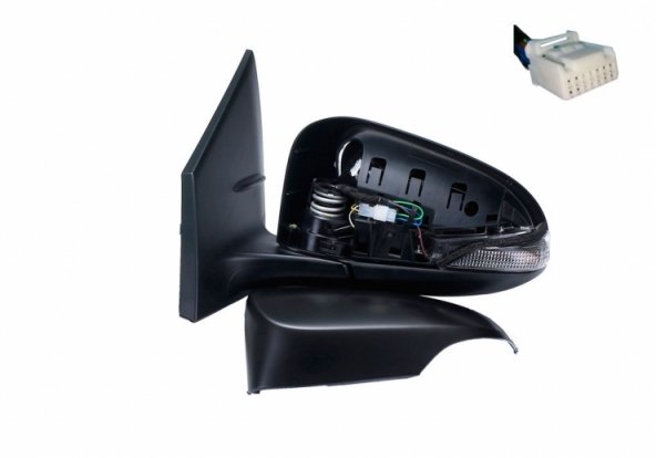 Accéder à la pièce Rétroviseur électrique gauche, convexe, chauffant, apprêté, rabattable, avec feu clignotant (9 broches)
