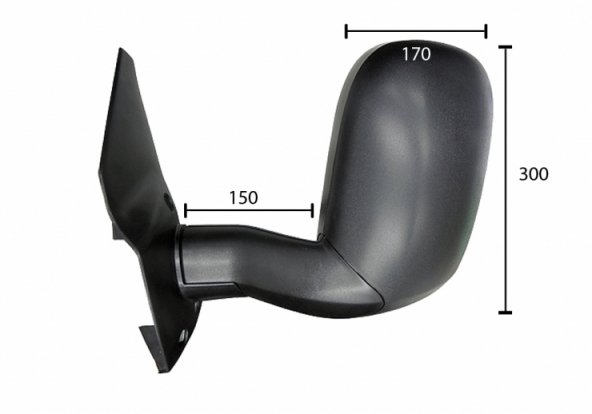 Accéder à la pièce Rétroviseur manuel gauche, convexe (bras long)