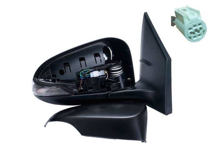 Accéder à la pièce Rétroviseur électrique droit, convexe, apprêté, avec feu clignotant (5 broches)