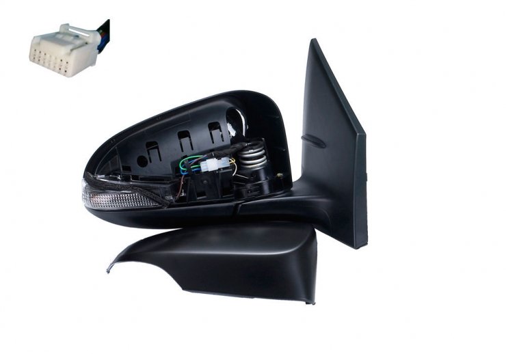 Accéder à la pièce Rétroviseur électrique droit, convexe, chauffant, apprêté, rabattable, avec feu clignotant (9 broches)