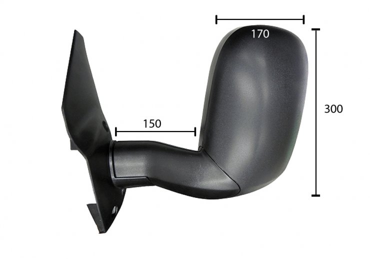 Accéder à la pièce Rétroviseur manuel gauche, convexe (bras long)