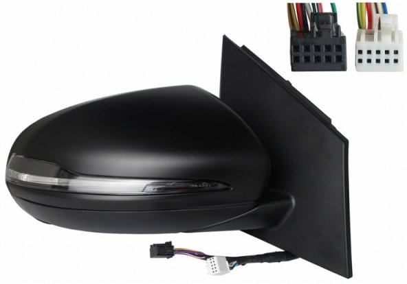 Accéder à la pièce Rétroviseur électrique droit, asphérique, chauffant, apprêté, rabattable, avec feu clignotant, courtoisie, mémoire, LED, side (8 broches, 8 broches)