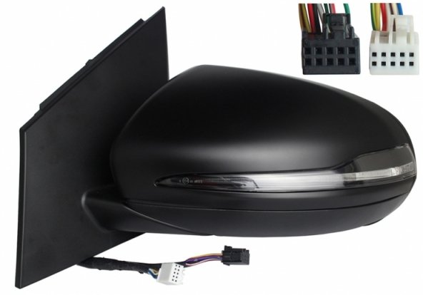 Accéder à la pièce Rétroviseur électrique gauche, asphérique, apprêté, rabattable, avec feu clignotant, courtoisie, mémoire, LED (7 broches, 7 broches)