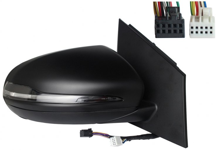 Accéder à la pièce Rétroviseur électrique droit, asphérique, apprêté, rabattable, avec feu clignotant, courtoisie, mémoire, LED (7 broches, 7 broches)