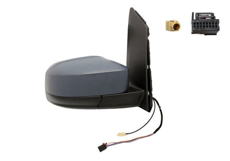 Rétroviseur électrique droit, convexe, chauffant, apprêté, rabattable, avec antenne (7 broches) VOLKSWAGEN-CADDY pour VOLKSWAGEN CADDY  pour VOLKSWAGEN CADDY