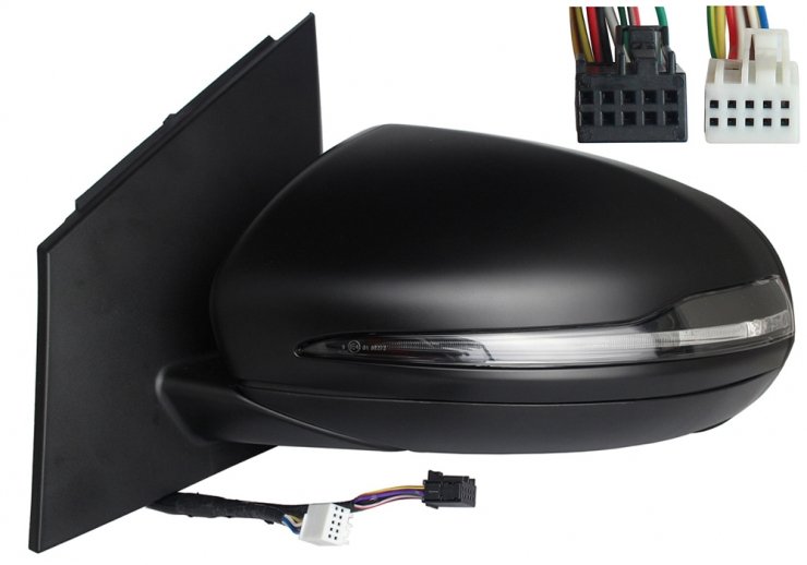 Accéder à la pièce Rétroviseur électrique gauche, asphérique, apprêté, rabattable, avec feu clignotant, courtoisie, mémoire, LED (7 broches, 7 broches)