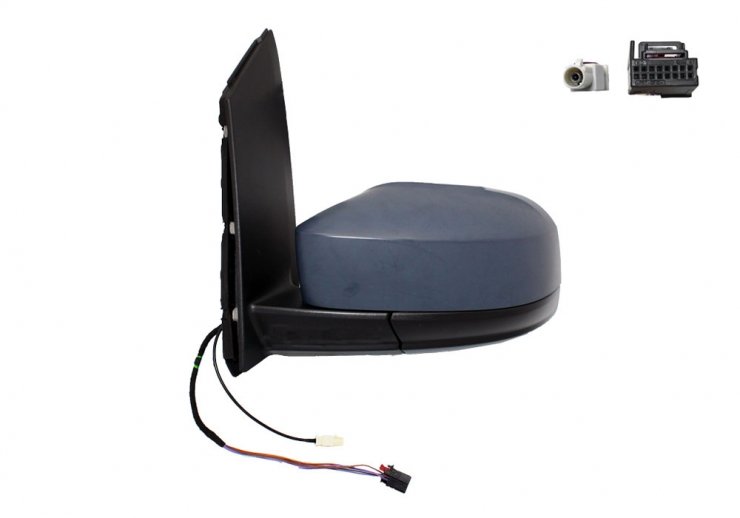 Rétroviseur électrique gauche, asphérique, chauffant, apprêté, avec antenne (5 broches) VOLKSWAGEN-CADDY pour VOLKSWAGEN CADDY  pour VOLKSWAGEN CADDY