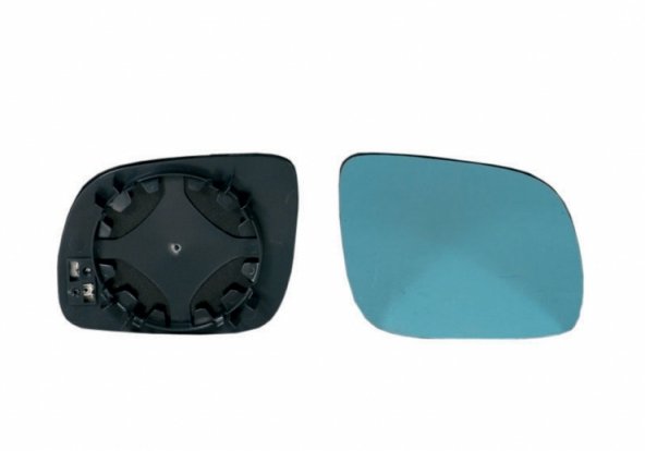 Accéder à la pièce Glace + support rétroviseur droit, convexe, bleu (petit)