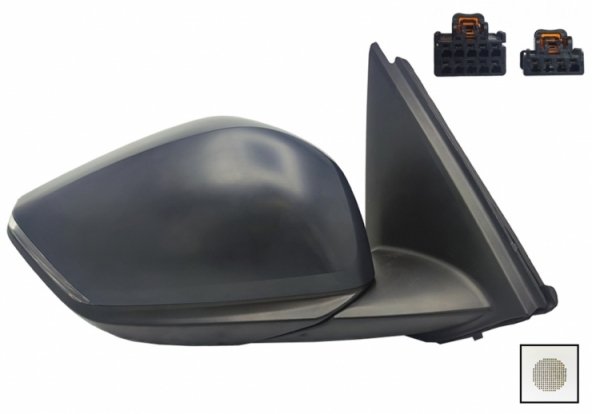 Accéder à la pièce Rétroviseur électrique droit, convexe, chauffant, apprêté, rabattable, avec feu clignotant, sonde, courtoisie, side (14 broches)