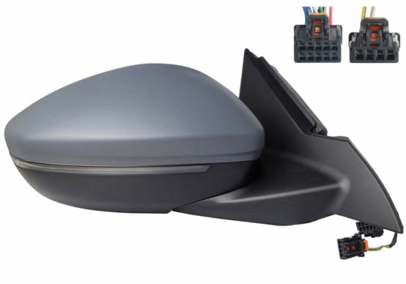 Accéder à la pièce Rétroviseur électrique droit, convexe, chauffant, apprêté, rabattable, avec feu clignotant, sonde, courtoisie, side (4 broches - 10 broches)