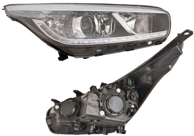 Phare électrique droit, noir, LED, H7+H7+H7 (moteur) KIA-CEED pour KIA CEED  pour KIA CEED