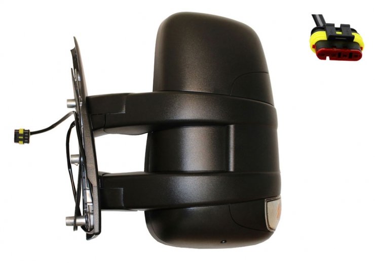 Accéder à la pièce Rétroviseur manuel droit, convexe, avec feu clignotant (court) (2 broches)