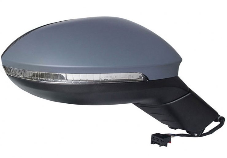 Rétroviseur électrique droit, convexe, chauffant, apprêté, avec feu clignotant, LED (6 broches) VOLKSWAGEN-ID pour VOLKSWAGEN ID  pour VOLKSWAGEN ID